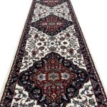 400 x 80cm Iranian Kashan Design Medallion Cream/Red Runner Rug - Image 6