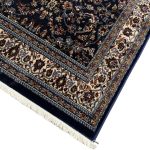 400 x 80cm Persian Kashan Floral Design Navy Soft Quality Runner Rug - Image 6