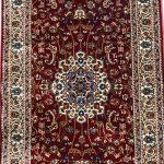 400 x 80cm Persian Mashad Floral Medallion Design Soft Red Runner Rug - Image 4