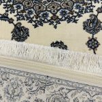 400 x 80cm Persian High Quality Cream Nain Medallion Design Runner Rug - Image 7