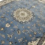 400×300 cm Luxury Sky Blue Isfahan Persian Rug - Image 7