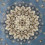 400×300 cm Luxury Sky Blue Isfahan Persian Rug - Image 6