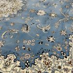 400×300 cm Luxury Sky Blue Isfahan Persian Rug - Image 8