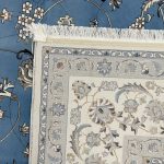 400×300 cm Luxury Sky Blue Isfahan Persian Rug - Image 11