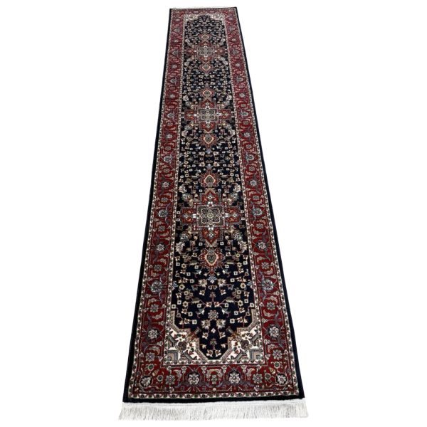 400 x 80cm Iranian Heriz Design Medallion Navy/Red Runner Rug (Copy)