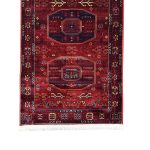 600 x 80cm Afghan Elephant Foot Design Red Runner Rug - Image 4