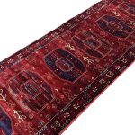 600 x 80cm Afghan Elephant Foot Design Red Runner Rug - Image 5