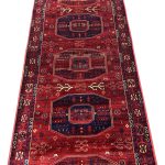 600 x 80cm Afghan Elephant Foot Design Red Runner Rug - Image 6