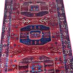 600 x 80cm Afghan Elephant Foot Design Red Runner Rug - Image 7