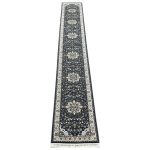 600 x 80cm Persian Mashad Floral Design Grey Runner Rug