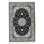 230 x 160cm Persian Nain Design Fine Machine Made Navy\Cream Rug