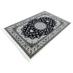 230 x 160cm Persian Nain Design Fine Machine Made Navy\Cream Rug - Image 3