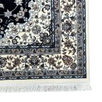 230 x 160cm Persian Nain Design Fine Machine Made Navy\Cream Rug - Image 4