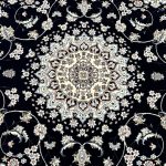 230 x 160cm Persian Nain Design Fine Machine Made Navy\Cream Rug - Image 6