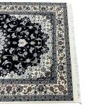 230 x 160cm Persian Nain Design Fine Machine Made Navy\Cream Rug - Image 7