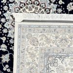230 x 160cm Persian Nain Design Fine Machine Made Navy\Cream Rug - Image 8