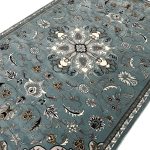230 x 160cm Persian Mashad Style Floral Design Blue Rug - Image 5