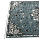 230 x 160cm Persian Mashad Style Floral Design Blue Rug - Image 7