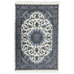 230 x 160cm Persian High Quality Cream Nain Medallion Design  Rug