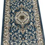 600 x 80cm Persian Mashad Floral Design Blue Runner Rug - Image 6
