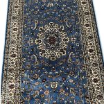 600 x 80cm Persian Kashan Style Soft Blue Runner Rug - Image 6