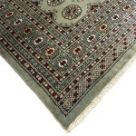 Hand Knotted Green Karachi Bokhara Rug