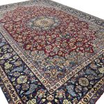 398 x 298cm Mashad Hand Knotted Persian Rug – Red Medallion Design - Image 4