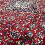 412 x 270cm Kashan Hand Knotted Persian Red Medallion Rug - Image 4