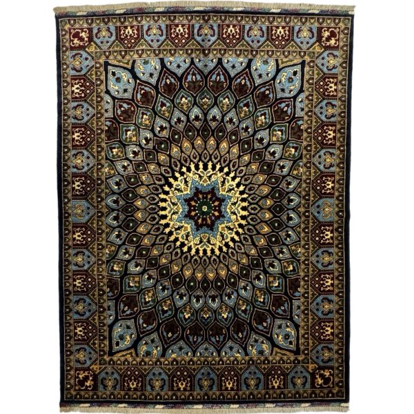 203 x 150cm Hand Knotted Ariana Domes Design Wool Rug