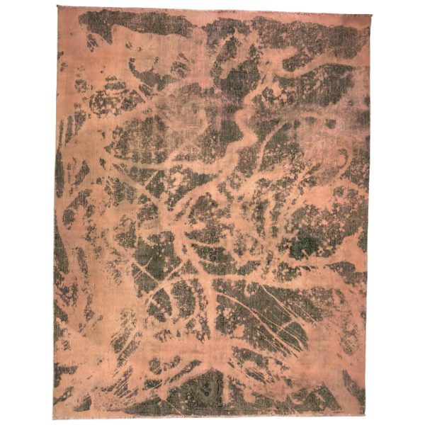 285 x 200cm Ultra Vintage Blush Pink & Charcoal Hand-Knotted Persian Rug