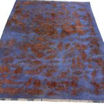 232 x 177cm Ultra Vintage Sapphire Blue & Copper Hand-Knotted Persian Rug - Image 2