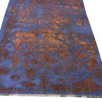 232 x 177cm Ultra Vintage Sapphire Blue & Copper Hand-Knotted Persian Rug - Image 5