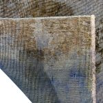 180 x 105cm Ultra Vintage Silver Blue & Taupe Hand-Knotted Persian Runner - Image 8