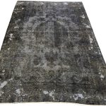 304 x 198cm Luxury Hand Knotted Persian Vintage Rug – Aged Graphite Grey - Image 3