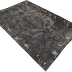 304 x 198cm Luxury Hand Knotted Persian Vintage Rug – Aged Graphite Grey - Image 2