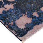 308 x 203cm Ultra Vintage Midnight Blue & Blush Pink Hand-Knotted Persian Rug - Image 7