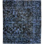 280 x 240cm Ultra Vintage Midnight Blue & Black Hand-Knotted Persian Rug