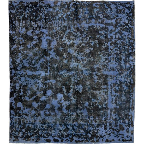 280 x 240cm Ultra Vintage Midnight Blue & Black Hand-Knotted Persian Rug