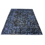 280 x 240cm Ultra Vintage Midnight Blue & Black Hand-Knotted Persian Rug - Image 3
