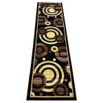 213 x 60cm Turkish Machine Made Modern Design Black\Beige Runner Rug