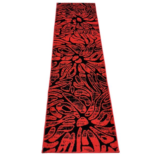 213 x 60cm Turkish Design Machine Made Red Runner Rug