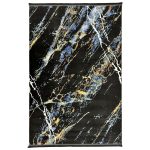 230 × 160cm Black & Blue Distressed Turkish Style Rug