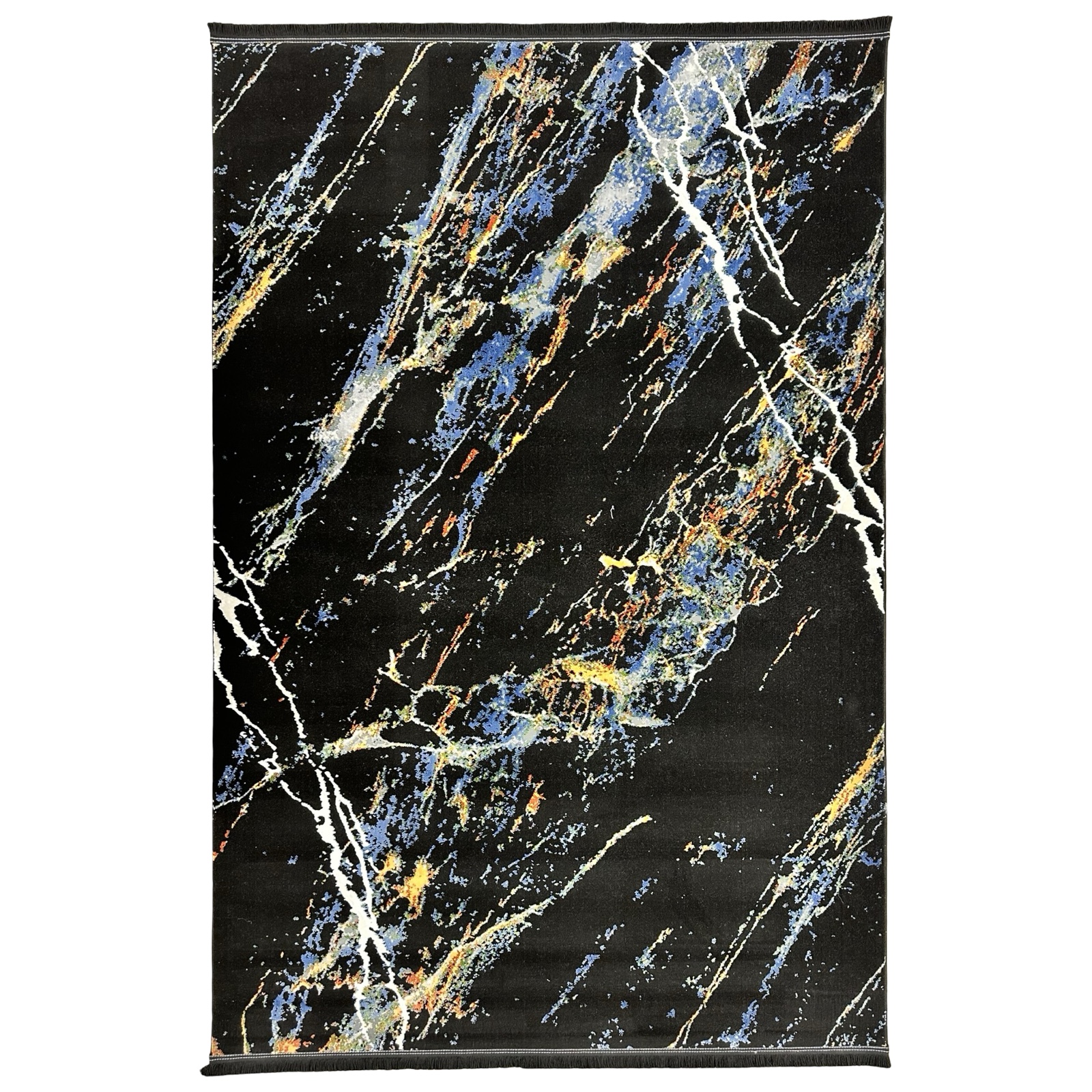 230 turkeyy_20 230 × 160cm Black & Blue Distressed Turkish Style Rug - Image 1