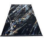230 × 160cm Black & Blue Distressed Turkish Style Rug - Image 2