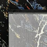 230 × 160cm Black & Blue Distressed Turkish Style Rug - Image 8