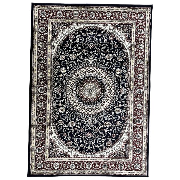 230 × 160 Machine Made Persian Design Navy Area Rug