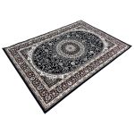 230 × 160 Machine Made Persian Design Navy Area Rug - Image 3