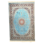 300 x 200 cm Persian Style Blue Floral Medallion Rug