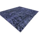 300 x 274cm Ultra Vintage Abstract Lavender & Charcoal Hand-Knotted Persian Rug - Image 4