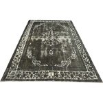 350 x 275cm Ultra Vintage Charcoal Grey & Ivory Persian Rug - Image 2